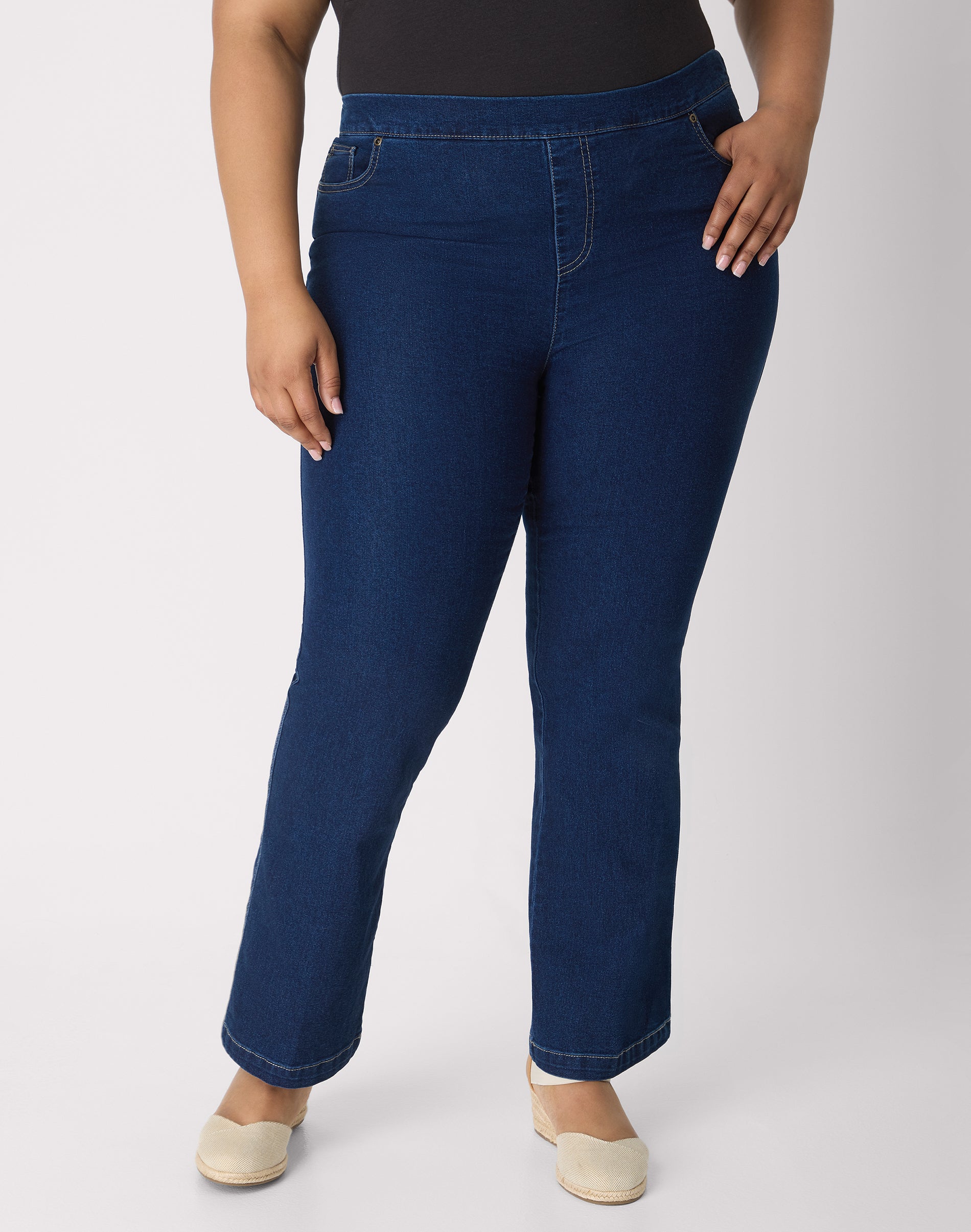 Hanes Just My Size Bootcut Jeans - Pull-On - Stretch Denim (Plus ) Dark Indigo 4X Women's