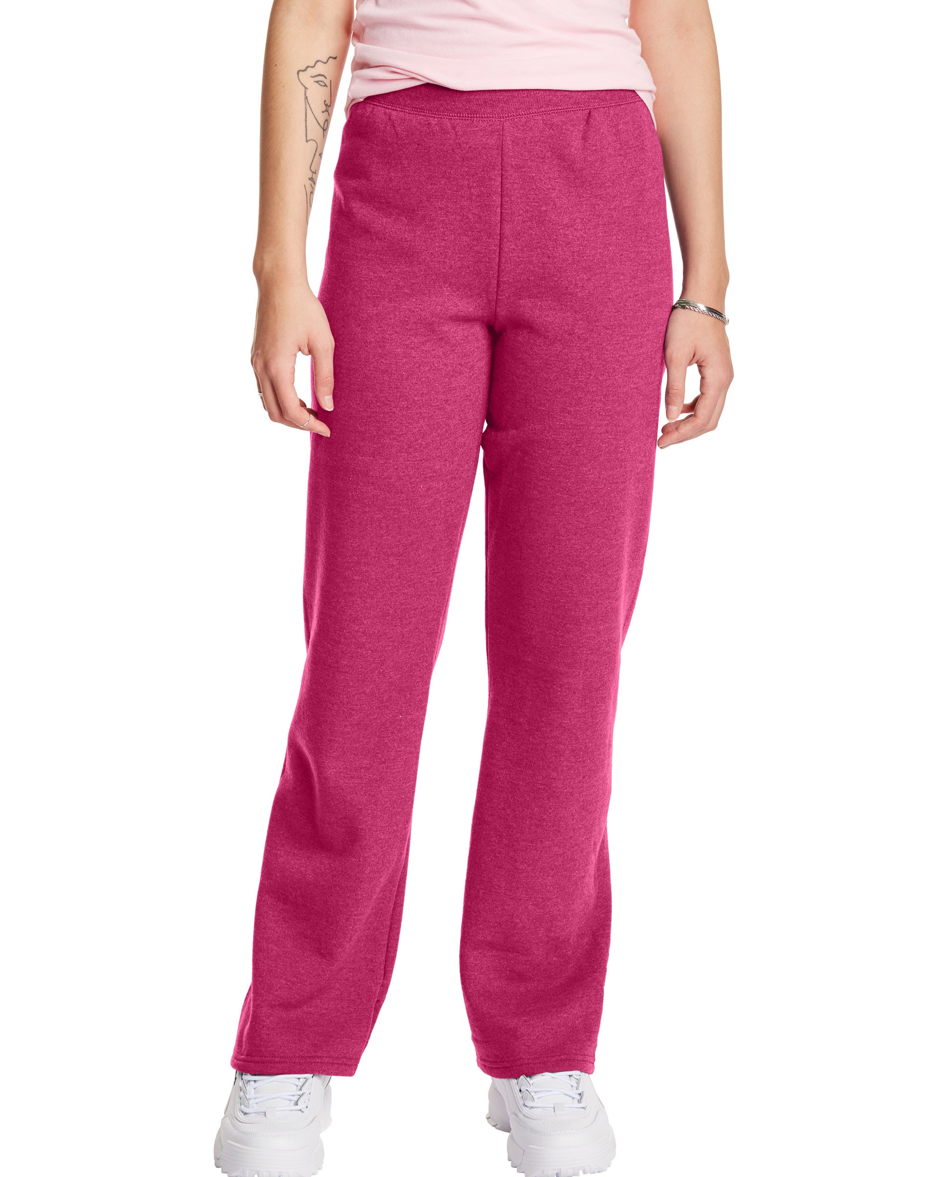 Hanes EcoSmart Women's Fleece Sweatpants with Open Bottom Legs, 30.5\