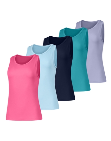 Hanes Cool DRI Women’s Tank Top Pack, 5-Pack, Moisture Wicking