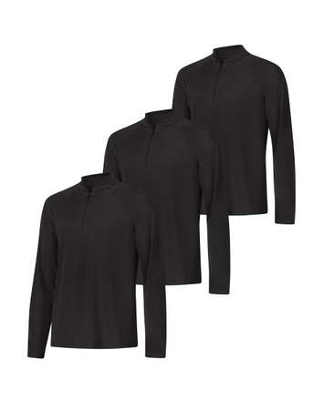 Hanes Cool DRI Men’s Quarter-Zip Pullover, 3-Pack, Moisture-Wicking