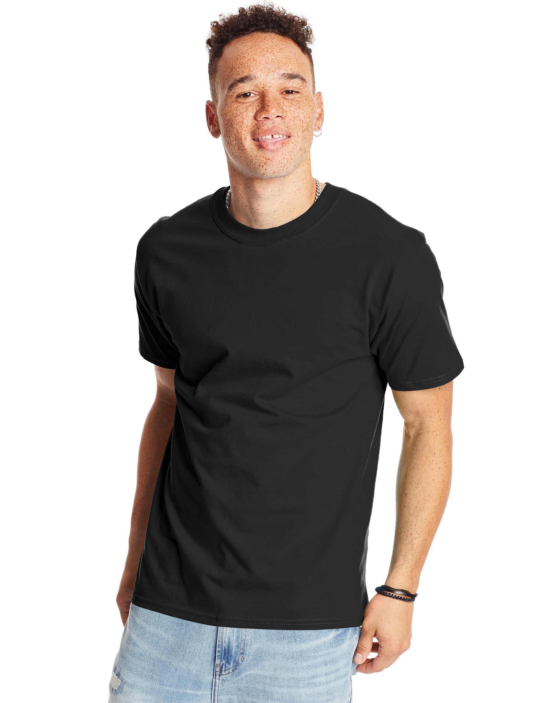 Hanes Beefy-T Unisex Heavyweight Cotton T-Shirt Black 3XL