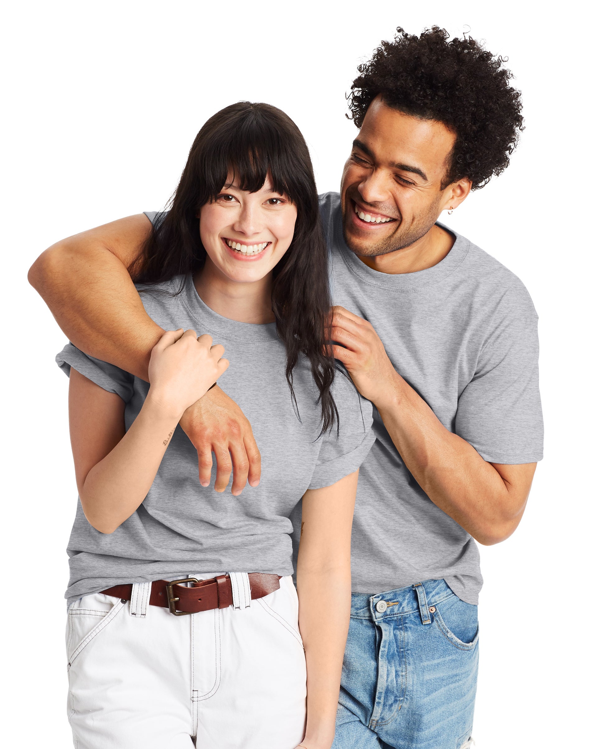 Hanes Beefy-T Unisex Heavyweight Cotton T-Shirt Light Steel M