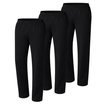 Hanes Essentials Men's Midweight Cotton Jersey Sweatpants Pack - 3-Pack - Open Bottom - Pockets - 32"