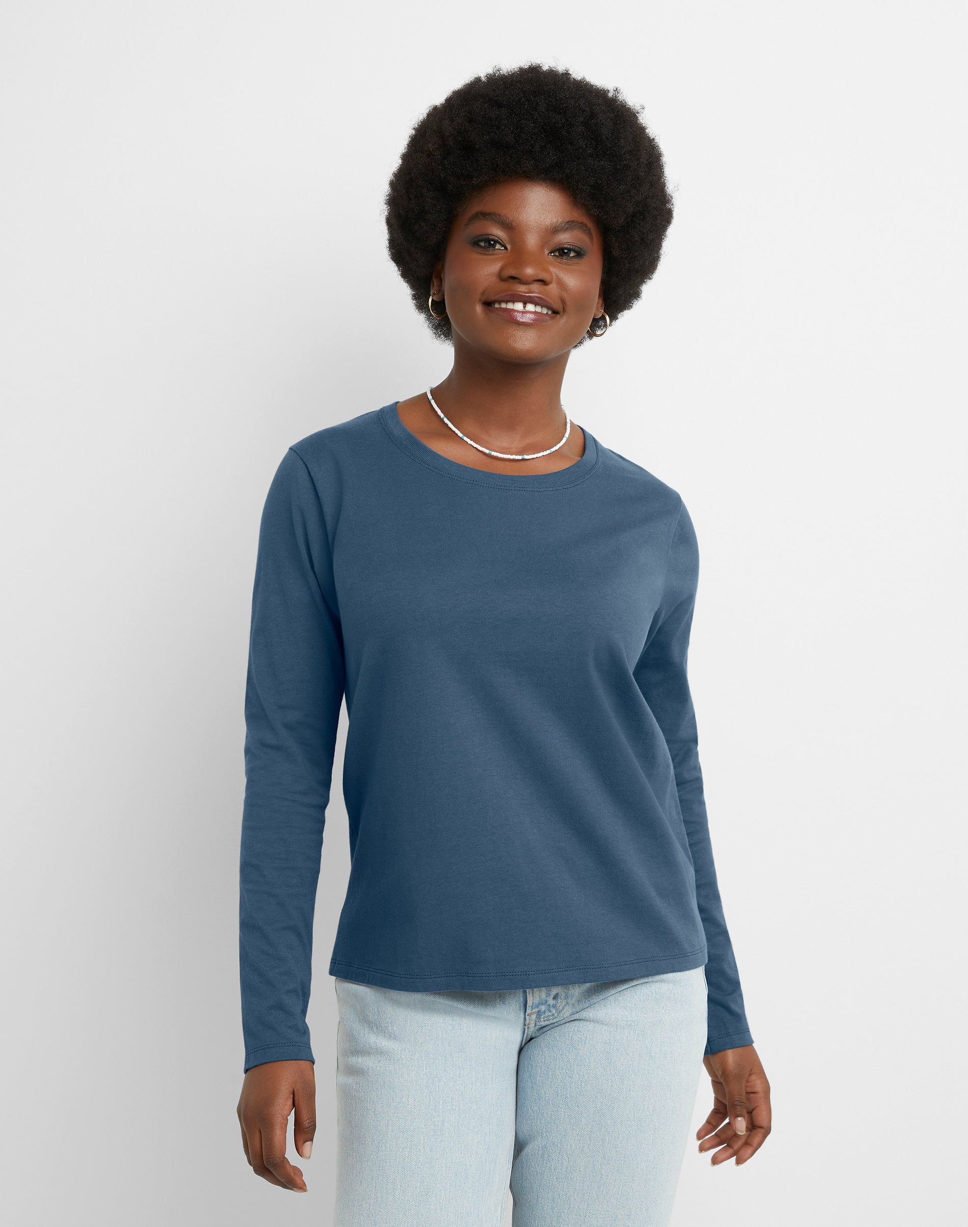 T-shirt Hanes Originals Tri-Blend Manica Lunga Donna – Morbida E Rilassata, Taglie Forti - 4