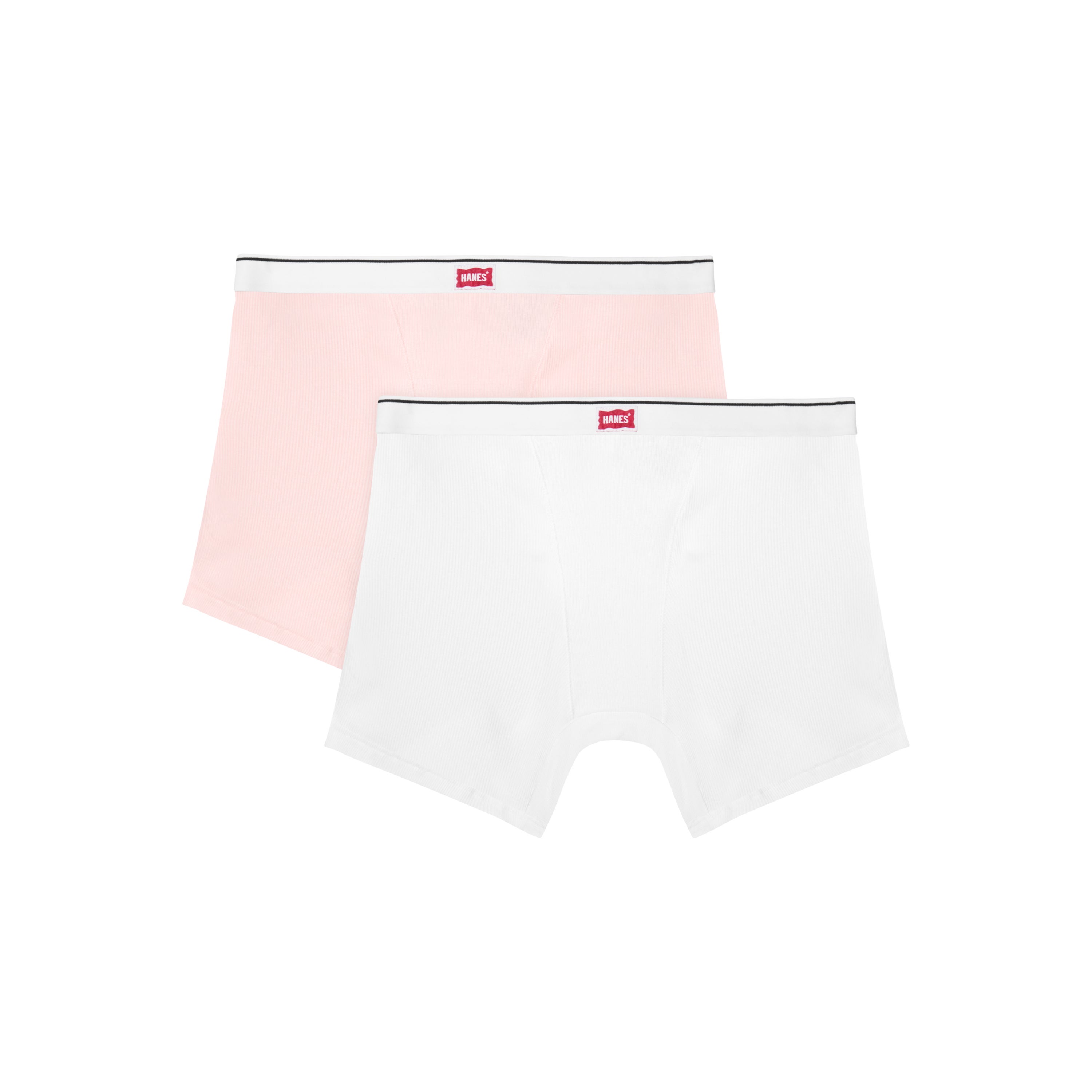 Hanes Legends Women's Underwear Boxer Briefs Pack, 2-Pack, Breathable Cotton White/Ballerina Slipper XL