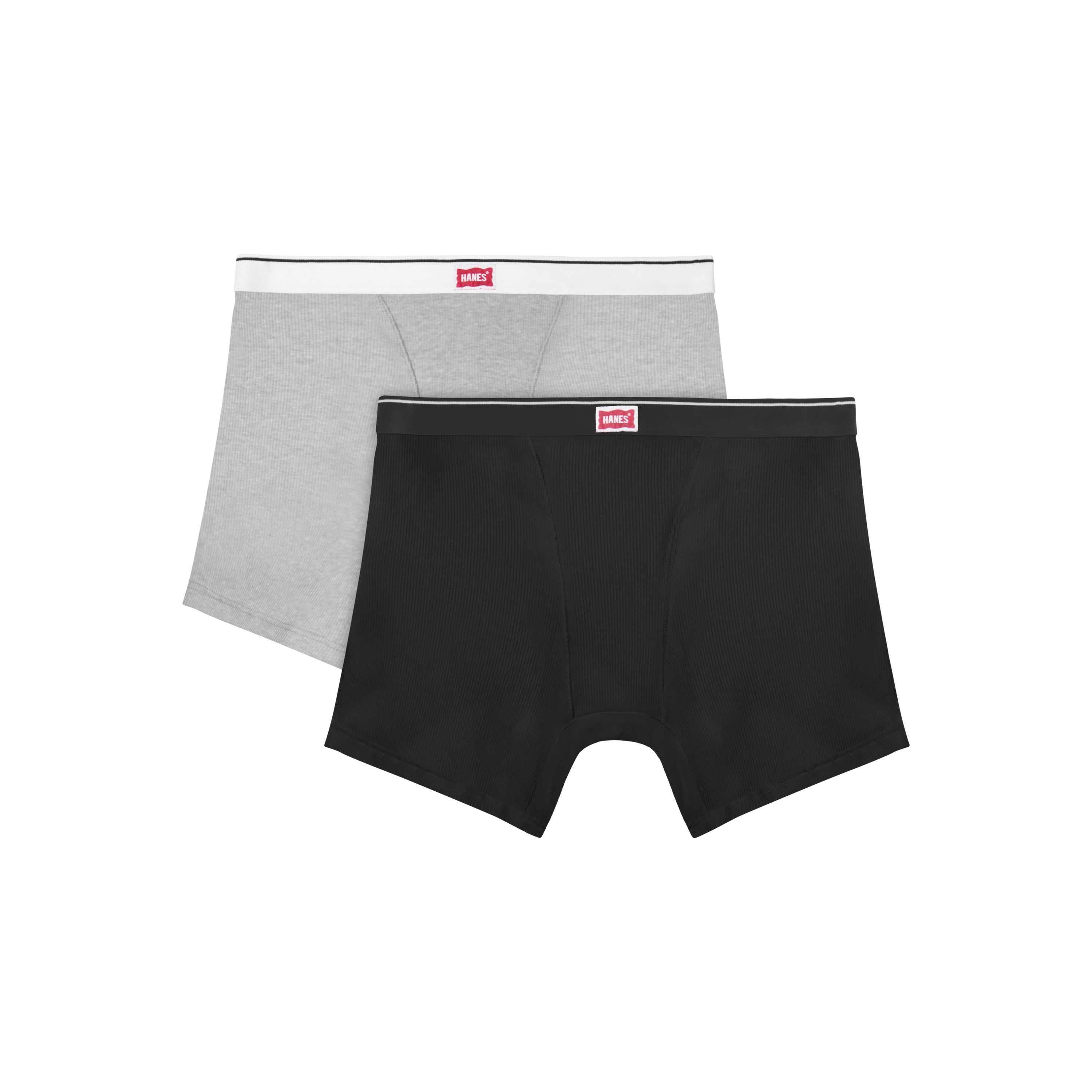 Hanes Legends Women's Underwear Boxer Briefs Pack, 2-Pack, Breathable Cotton Grey/Black L