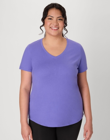 Hanes Just My Size Cotton Jersey Short Sleeve V-Neck T-Shirt (Plus Size)