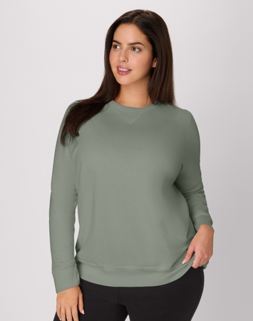 Hanes Just My Size EcoSmart Women's Fleece Sweatshirt, V-Notch (Plus Size)