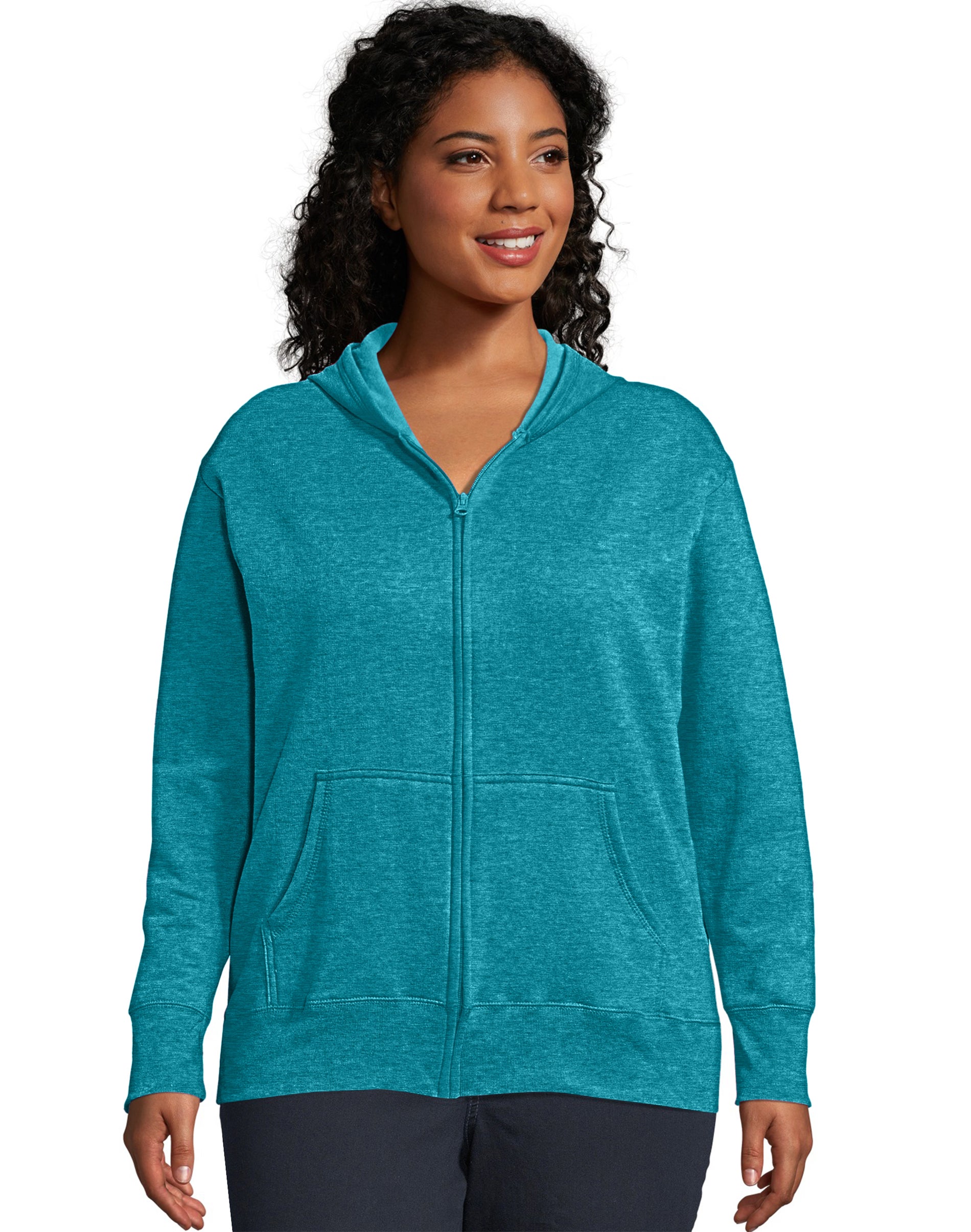 Hanes Just My Size EcoSmart Women's Full-Zip Fleece Hoodie (Plus Size)