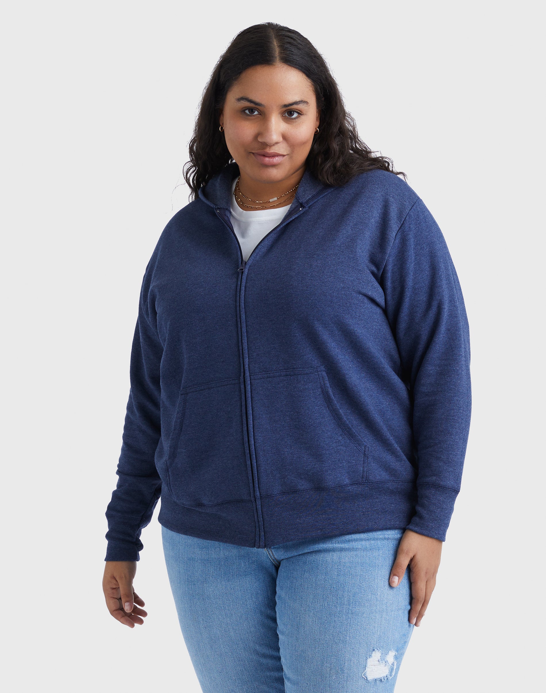 Just My Size Hoodie Women's Plus Size ComfortSoft Fleece Full Zip