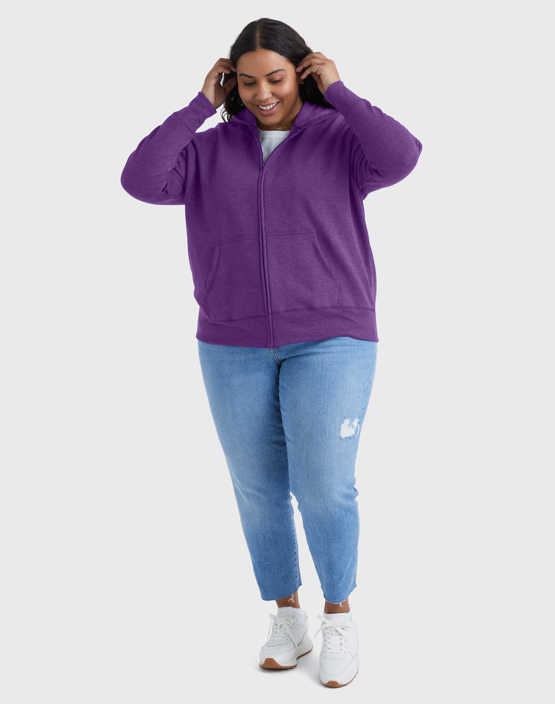 Just My Size Hoodie Women's Plus Size ComfortSoft Fleece Full Zip