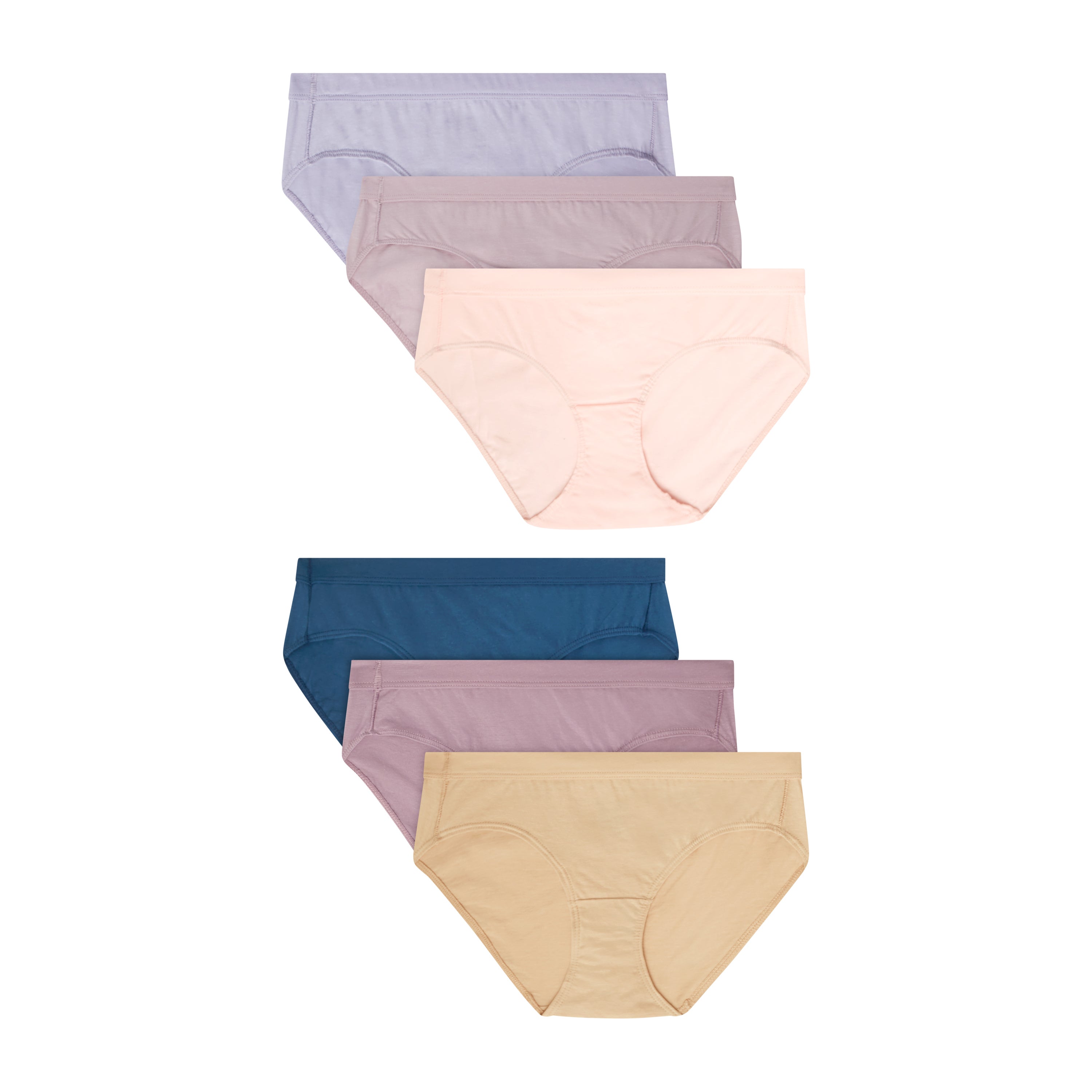 Hanes Women's Pure Comfort Hipster Underwear, Organic Cotton, 6-Pack Assorted 6