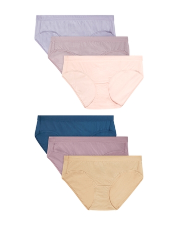 Hanes Women's Pure Comfort Hipster Underwear, Organic Cotton, 6-Pack