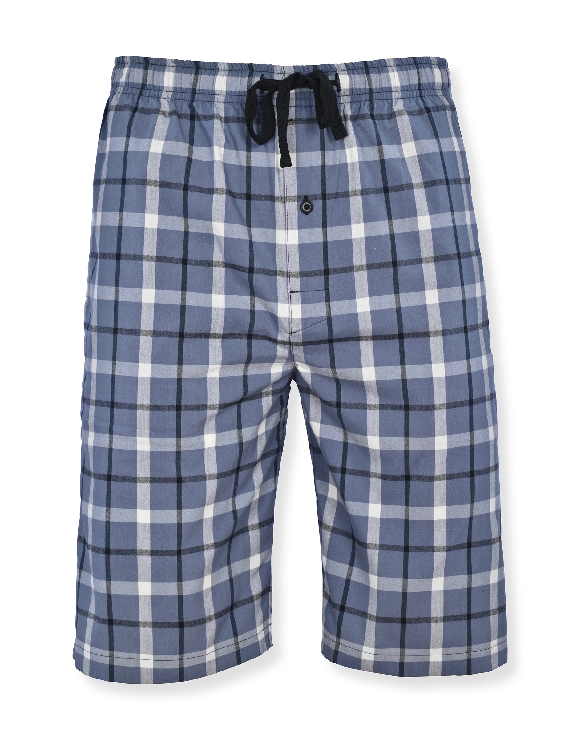 Hanes Men's Pajama Shorts, 2-Pack, Woven Stretch Cotton Grey/Black Plaid M