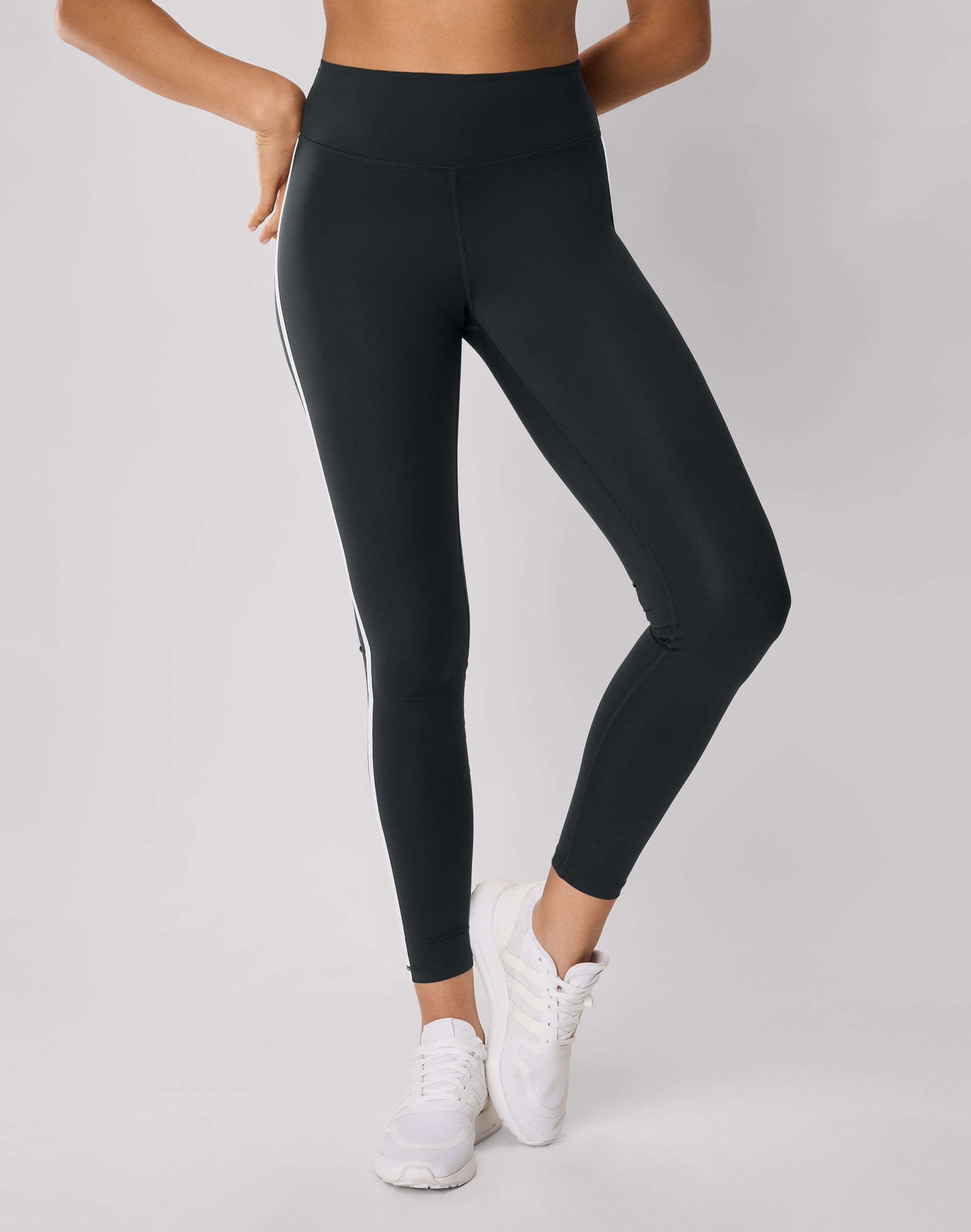 Hanes Moves Women's Leggings with Stripes, Full Length, 28"