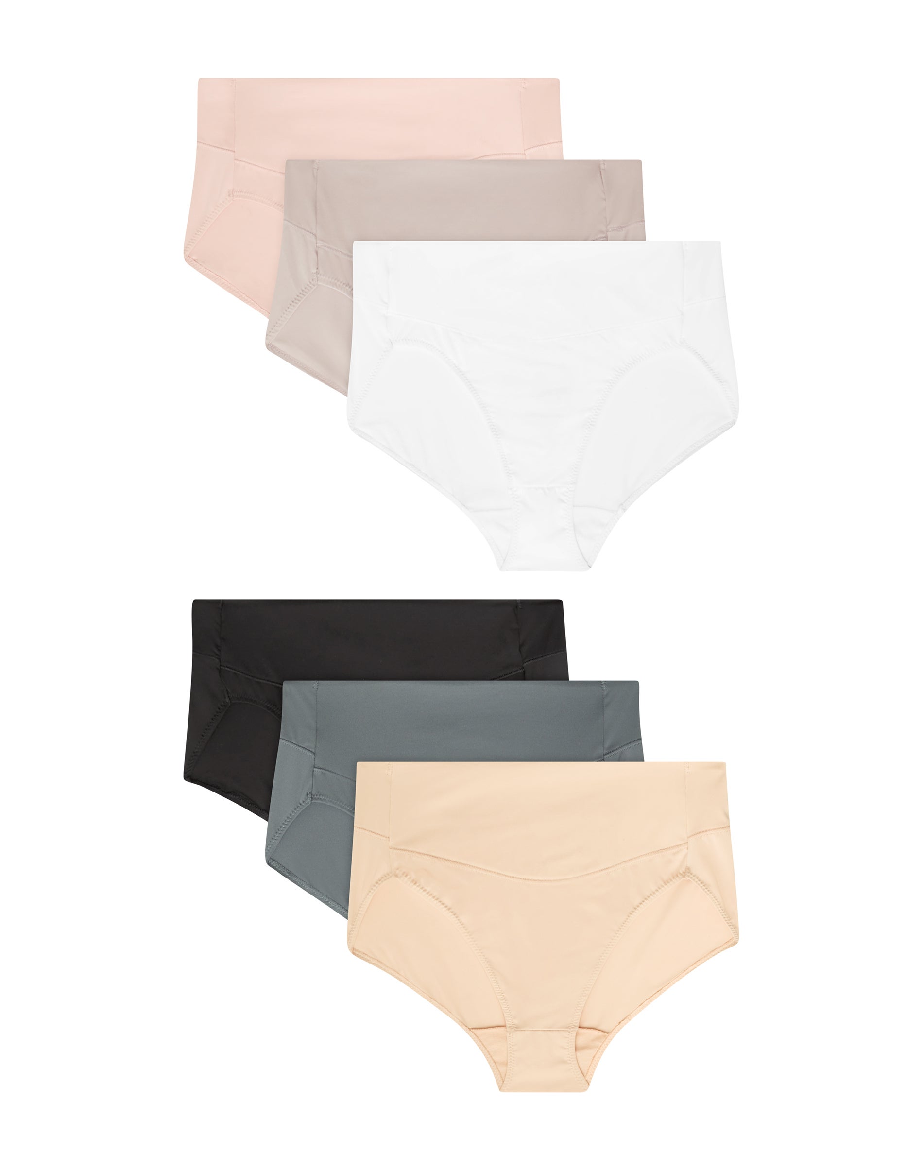 Hanes Women's Microfiber Smoothing Hi-Cut Underwear, 6-Pack Assorted 9