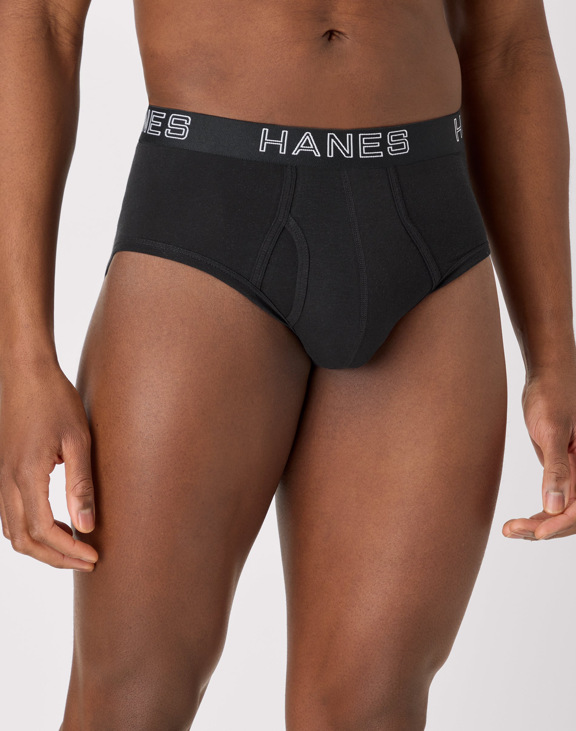 Hanes Men's Underwear Briefs Pack - 6-Pack - Cotton-Stretch - Moisture-Wicking Black XL