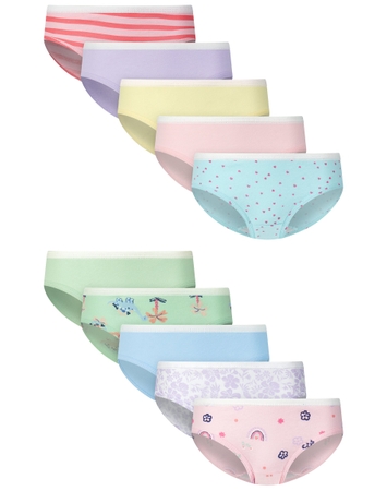Hanes Core Cotton Toddler Girls' Underwear Hipsters Pack, 12-Pack, 100% Cotton