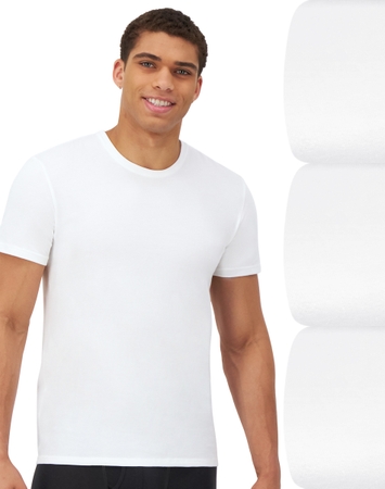 Hanes Ultimate® Men's Undershirts Crewneck Pack – 3-Pack – Comfort Fit Stretch Tees – Moisture Wicking