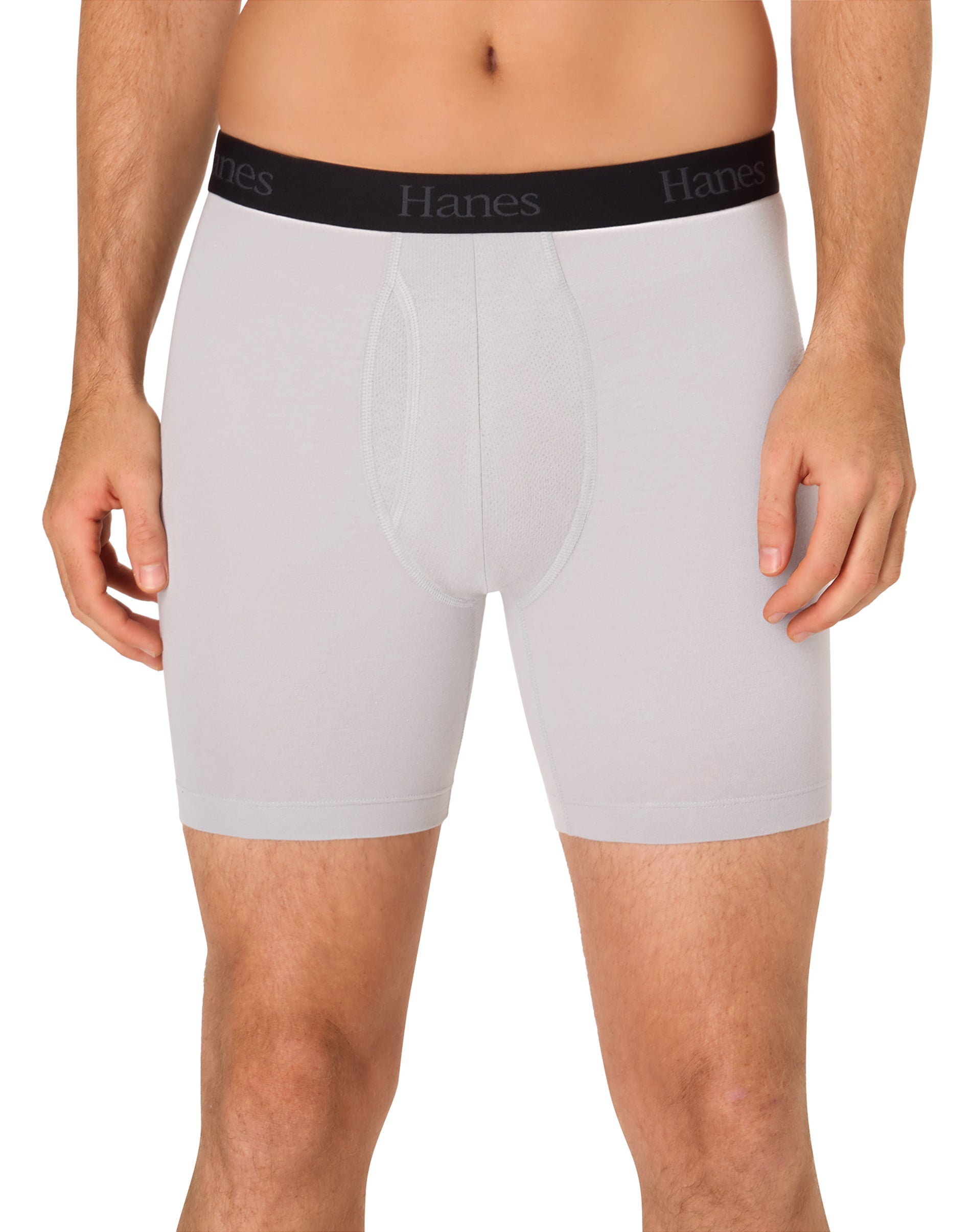 Hanes Ultimate Men's Underwear Boxer Briefs Pack - 3-Pack - Comfort Flex Fit - Total Support Pouch Black/Gray 2XL