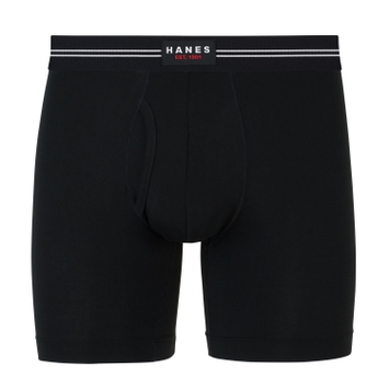 Hanes Perfect Flex Men's Boxer Brief Underwear, Lightweight & Breathable, Black, 1-Pack