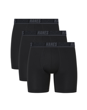 Hanes Ultimate® Moves® Men's Underwear Boxer Briefs Pack – 3-Pack – X-Temp™ – Total Support Pouch® – Odor Guard