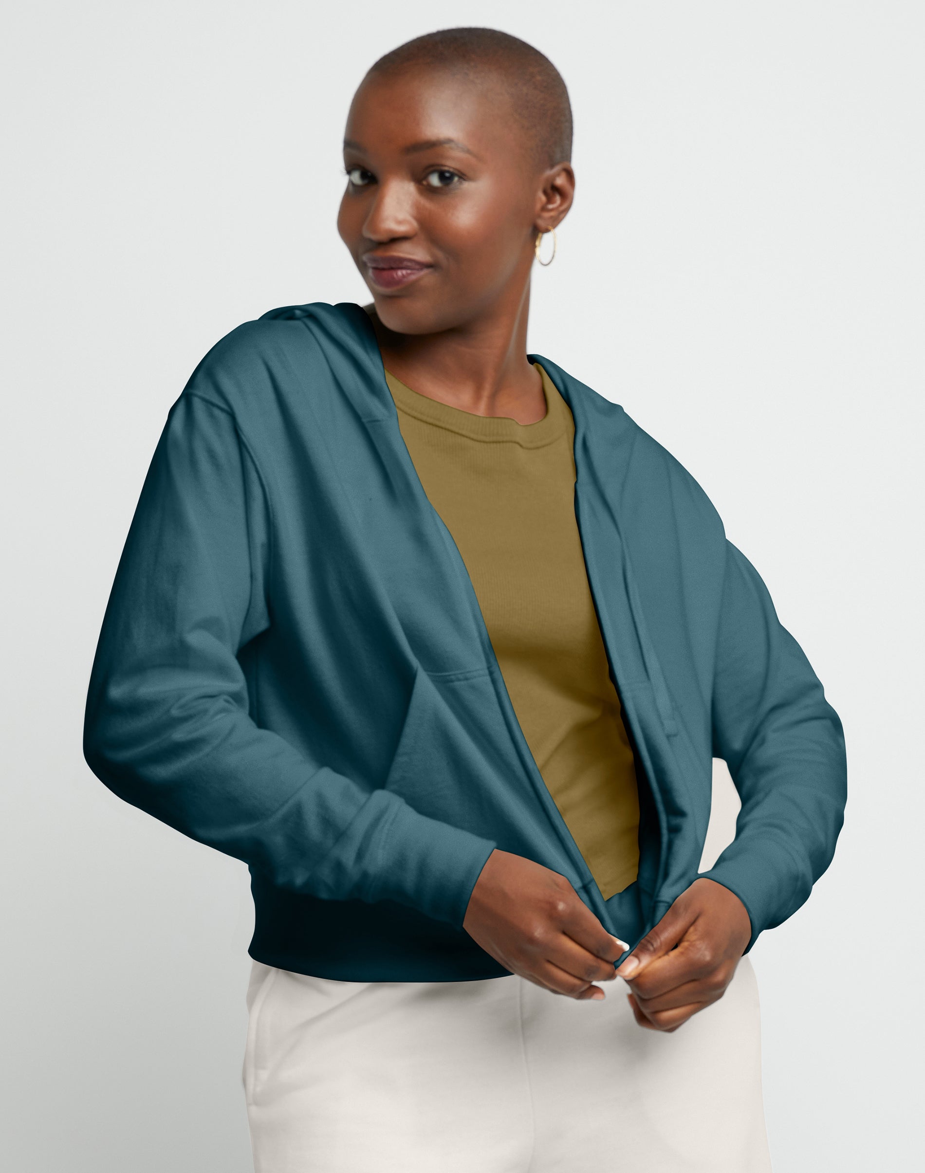 District Women's Featherweight French Terry Full-Zip Hoodie | Product - View #3