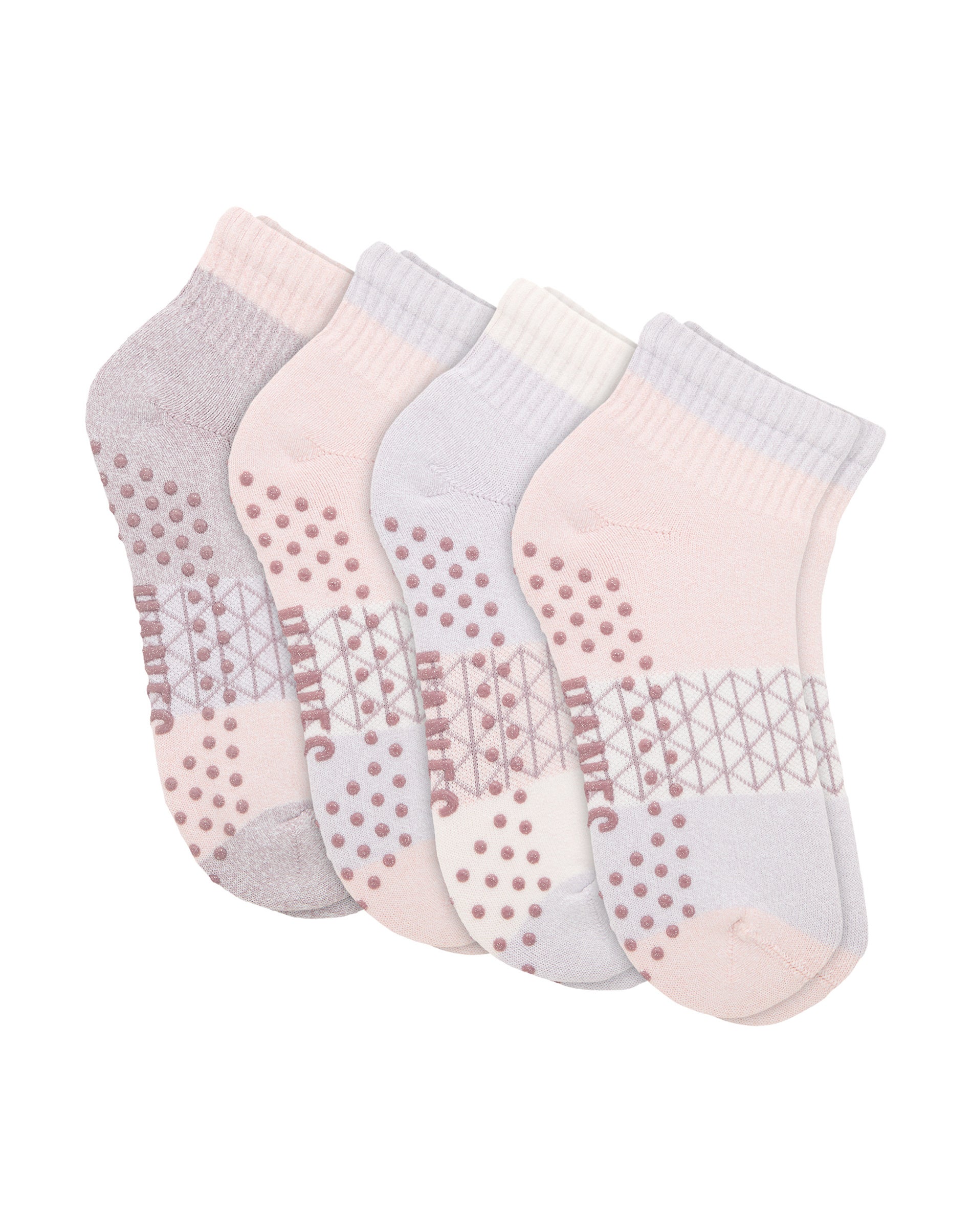 Hanes Absolute Lounge Women's Ankle Socks Pack - 4-Pack - Grippers - Cushioned - Moisture-Wicking