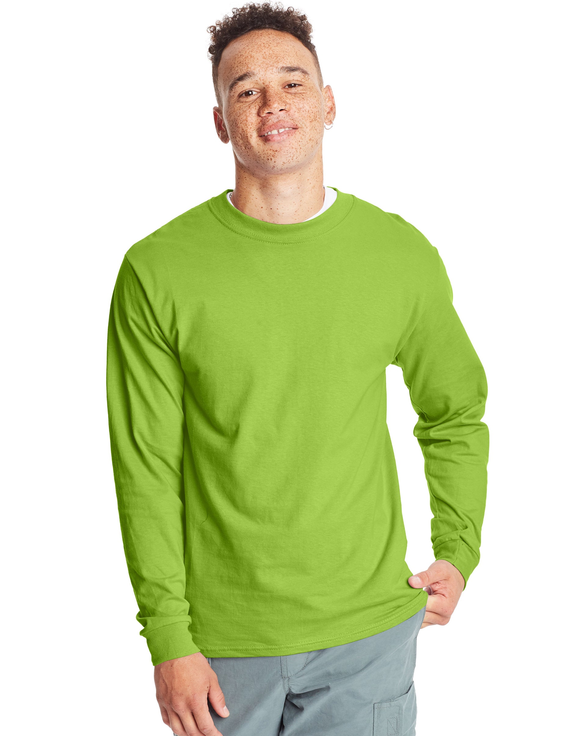 Hanes Beefy-T Unisex Long-Sleeve T-Shirt, Value 2-Pack