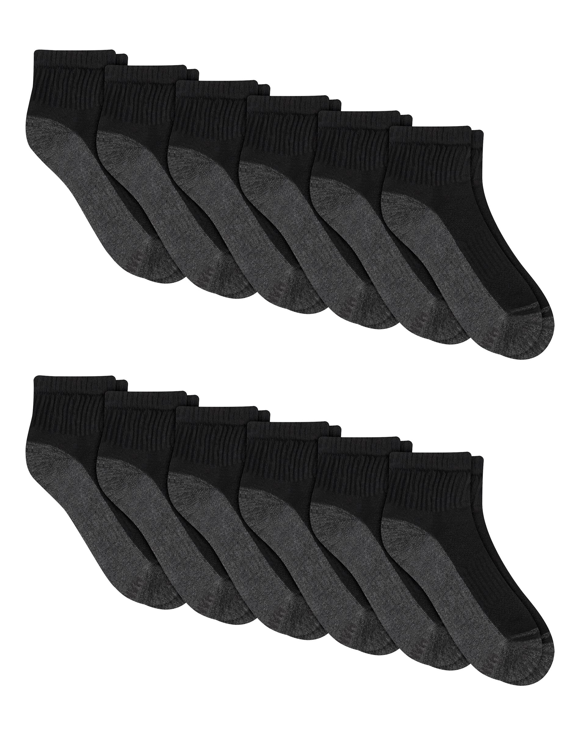 Hanes Men's X-Temp Ankle Socks Pack, 10-Pack, Cushioned (Big & Tall) Logo 12-14