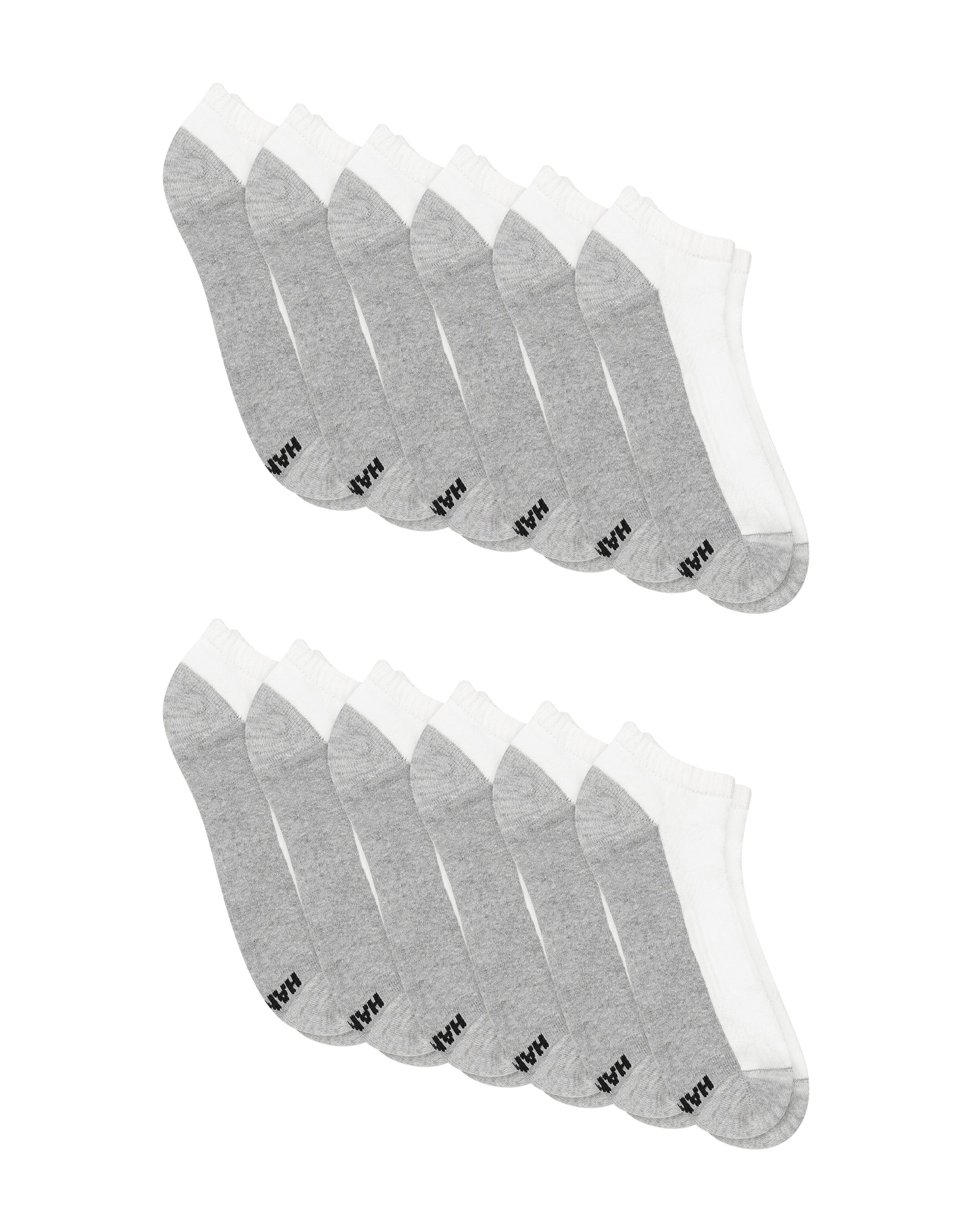 Hanes Men's X-Temp Low-Cut Socks Pack, 10-Pack, Cushioned (Big & Tall) Logo 12-14