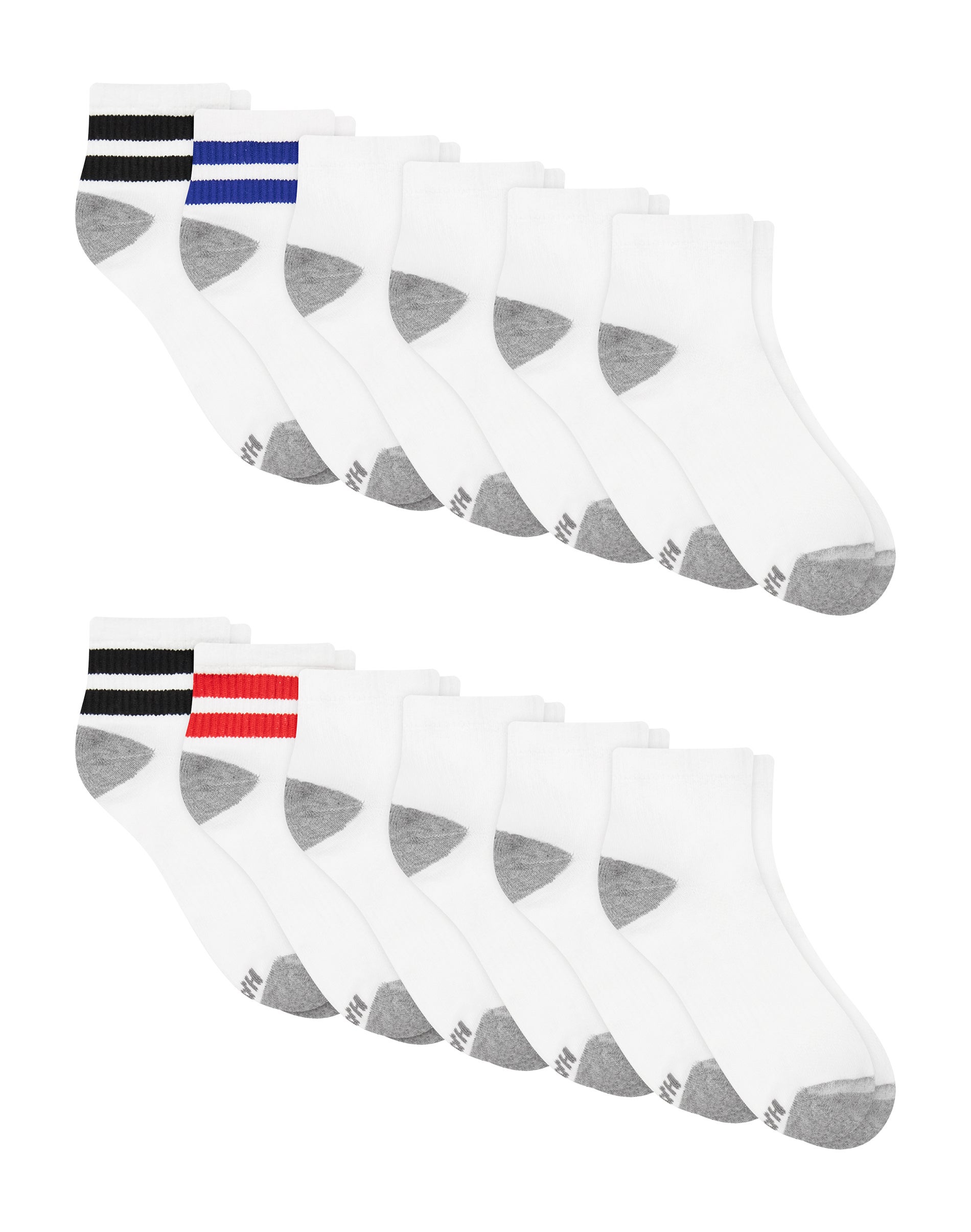 Hanes Active Men's Ankle Socks Pack, 12-Pack, X-Temp, Cooling Lightweight