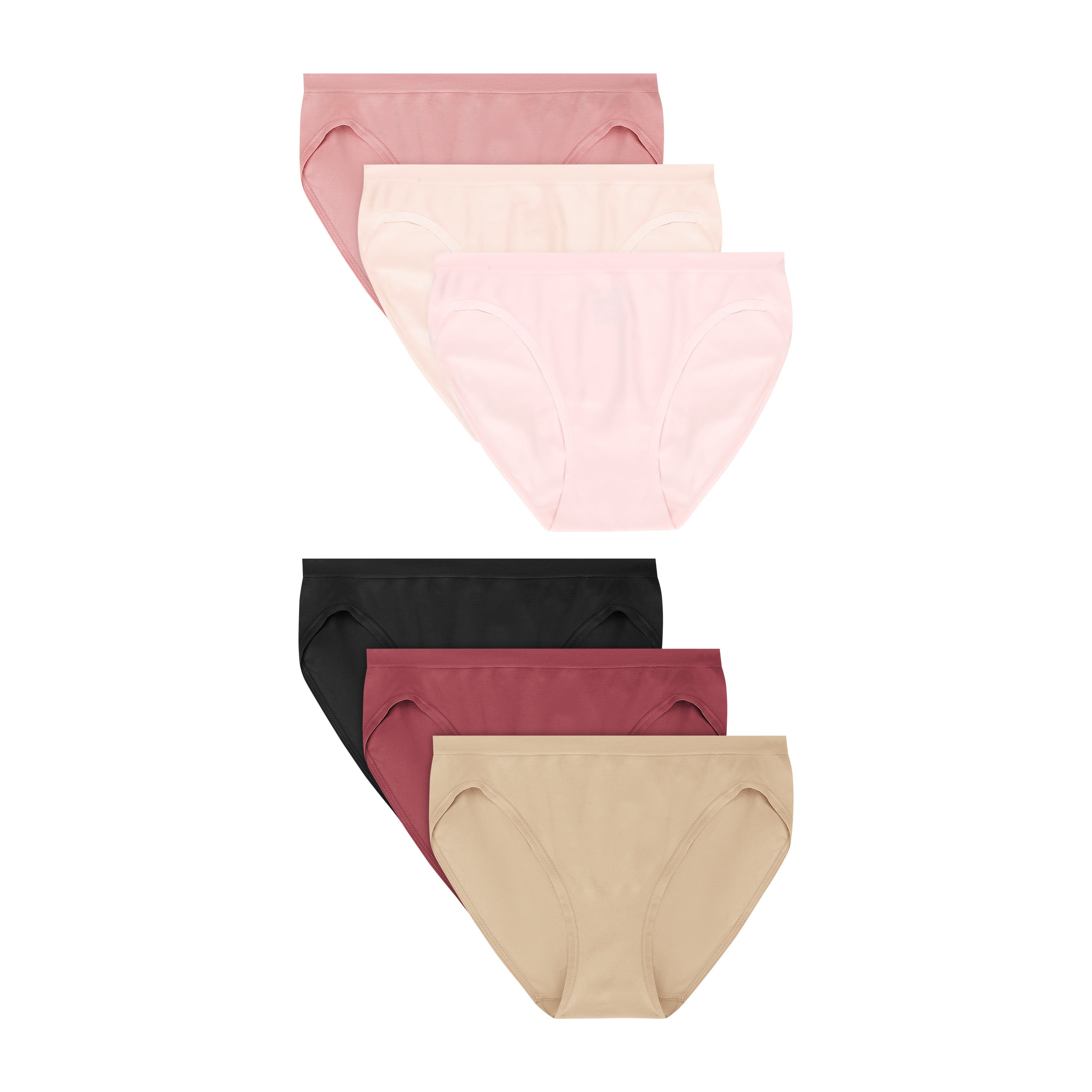 Hanes Women's Seamless Bikini Underwear, Comfort Flex Fit, 6-Pack Assorted